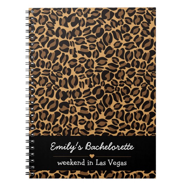 Bachelorette Bride Boujee Trendy Leopard Print  Notebook (Front)