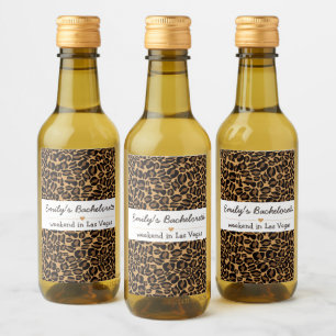 Bachelorette Bride Boujee Trendy Leopard Print  Wine Label