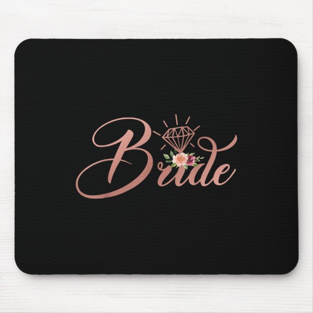 Bachelorette Bride Bridal Wedding Shower Gift Flor Mouse Pad (Front)