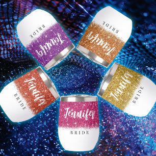 Bachelorette Bride Violet Glitter Girly