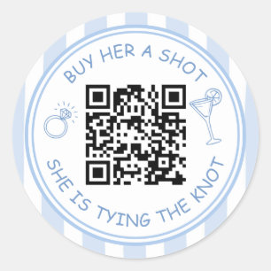Bachelorette Buy the Bride a Drink QR Code Party Classic Round Sticker