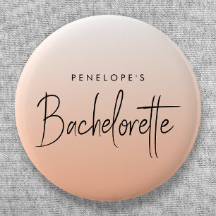 Bachelorette   Coral Ombre Elegant Peach 6 Cm Round Badge