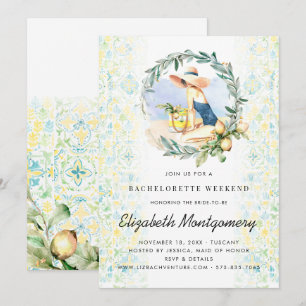 Bachelorette Destination Mediterranean Citrus Invitation
