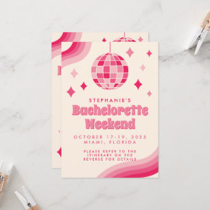 Bachelorette Disco Themed Weekend Invitation