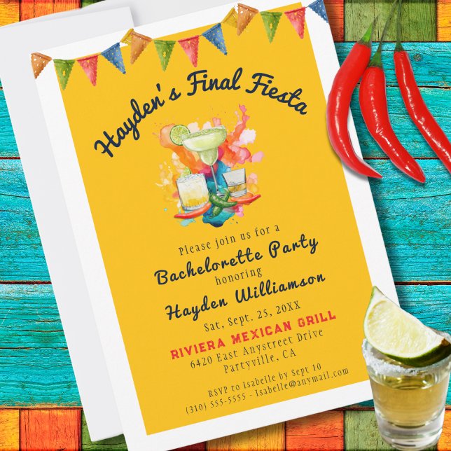 Bachelorette Final Fiesta Mexican Themed Party  Invitation (Creator Uploaded)