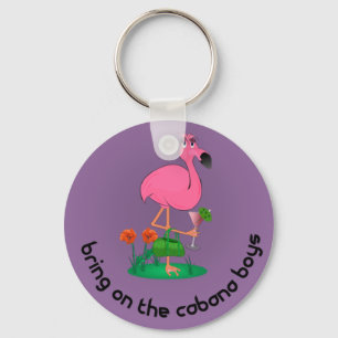 Bachelorette Flamingo/Cabana Boys Keychain