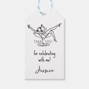Bachelorette girl in glass favour tag