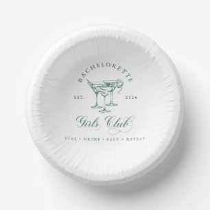 Bachelorette Girl's Club Round Paper Plate