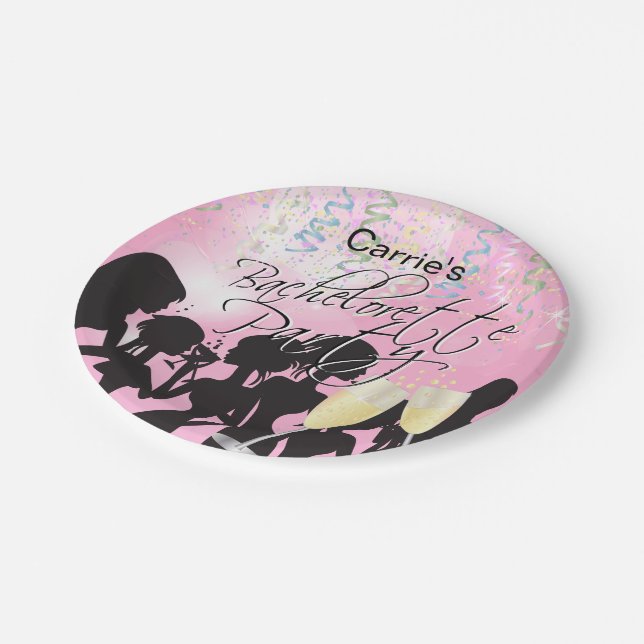 Bachelorette Girls Night Out - Pink Paper Plate (Angled)