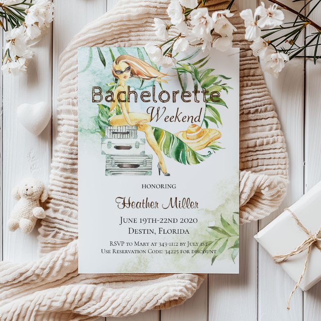 Bachelorette Girls Weekend Tropical Invitation (Creator Uploaded)