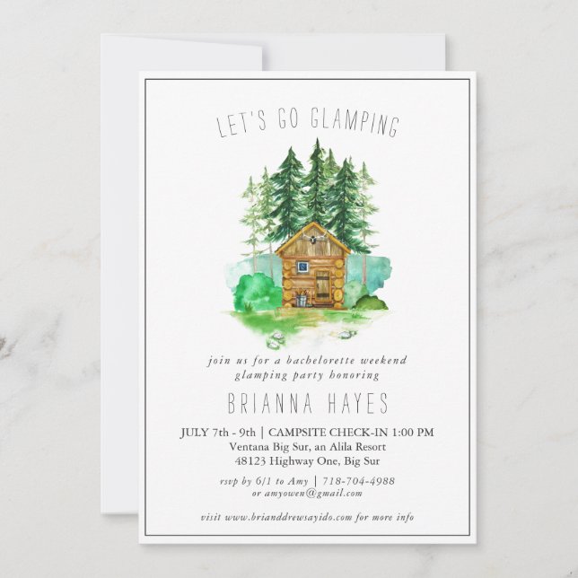 Bachelorette Glamping Camping Weekend Invitation (Front)