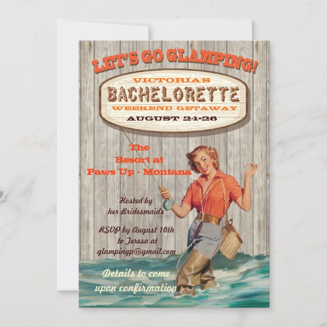 Bachelorette Glamping Camping Weekend Invitation (Front)