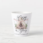 Bachelorette Glamping Party Guest Latte Mug<br><div class="desc">Cute Boho bachelorette glamping party latte mug,  featuring a watercolor tent and string lights. Send your guests home with a bridal shower favour gift of a latte mug,  as a memento of your celebration. Glamping and wine at night,  and lattes the next morning.</div>