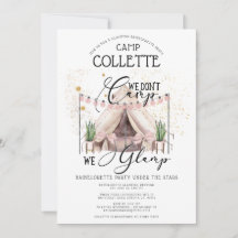 Bachelorette Glamping Party Weekend Invitation