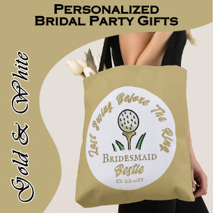 Bachelorette Golf Personalised Bridesmaid Gold  Tote Bag