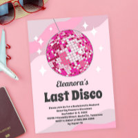 Bachelorette Groovy Last Disco Invite, Disco Ball