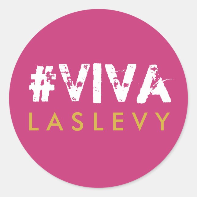 Bachelorette Hashtag Pink Gold White Round Sticker (Front)