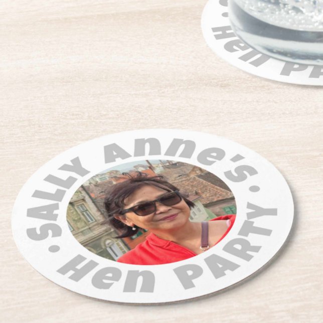 Bachelorette Hen Party Round Paper Coaster (Creator Uploaded)