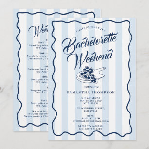 Bachelorette Itinerary Bach Weekend Pizza Italian Invitation