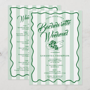 Bachelorette Itinerary Bach Weekend Pizza Italian Invitation