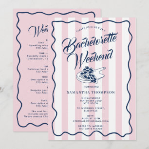 Bachelorette Itinerary Bach Weekend Pizza Italian  Invitation