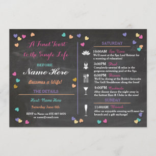 Bachelorette Itinerary Weekend Bridal Shower Spa Programme