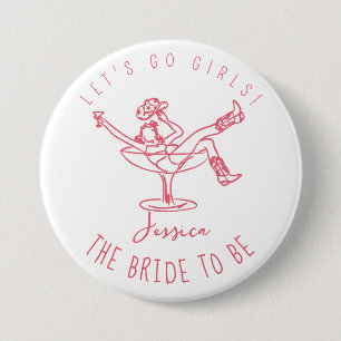 Bachelorette last rodeo scribble bride to be 7.5 cm round badge