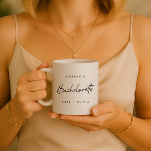 Bachelorette   Minimalist Script Modern Bridesmaid Coffee Mug