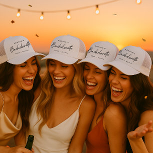 Bachelorette   Minimalist Script Modern Bridesmaid Trucker Hat