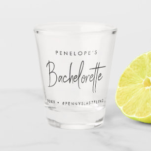 Bachelorette Modern Minimalist Script Bridesmaid Shot Glass