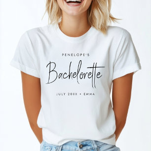 Bachelorette Modern Minimalist Script Bridesmaid T-Shirt
