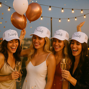 Bachelorette   Modern Minimalist Script Bridesmaid Trucker Hat