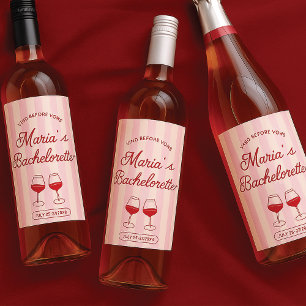Bachelorette Modern Wine Label 