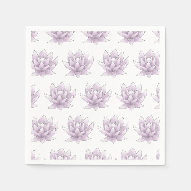 Bachelorette Multi Pink Lotus Party Napkin (Front)