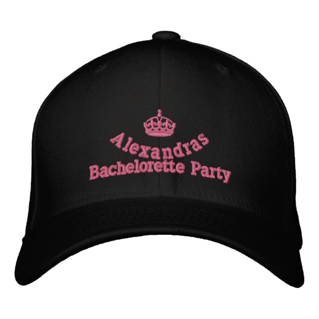 Bachelorette or hen party with crown embroidered hat (Front)