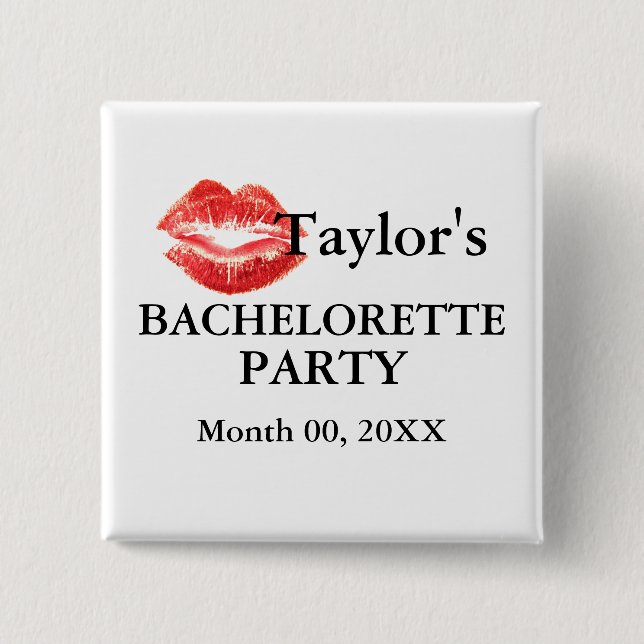 Bachelorette Party 15 Cm Square Badge (Front)