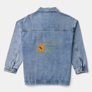 Bachelorette party add name date place sunflower denim jacket