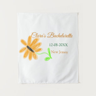Bachelorette party add name date place sunflower tapestry