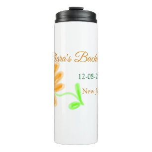 Bachelorette party add name date place sunflower  thermal tumbler