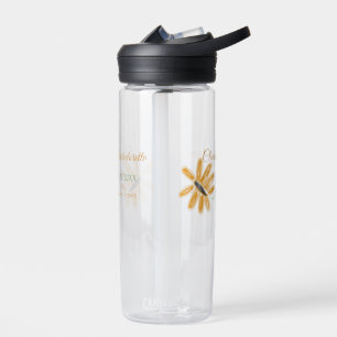 Bachelorette party add name date place sunflower water bottle
