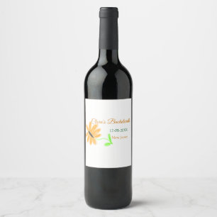 Bachelorette party add name date place sunflower wine label