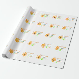 Bachelorette party add name date place sunflower  wrapping paper