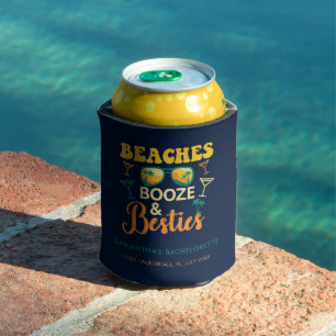 Bachelorette Party Beaches Booze Besties Fun Can Cooler