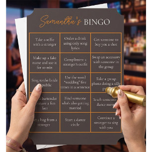 Bachelorette Party Bingo Game   Fun Bridal Shower Invitation