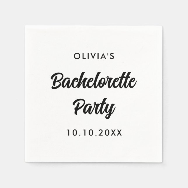 Bachelorette Party Bridal Shower Bride Squad Name Napkin (Front)