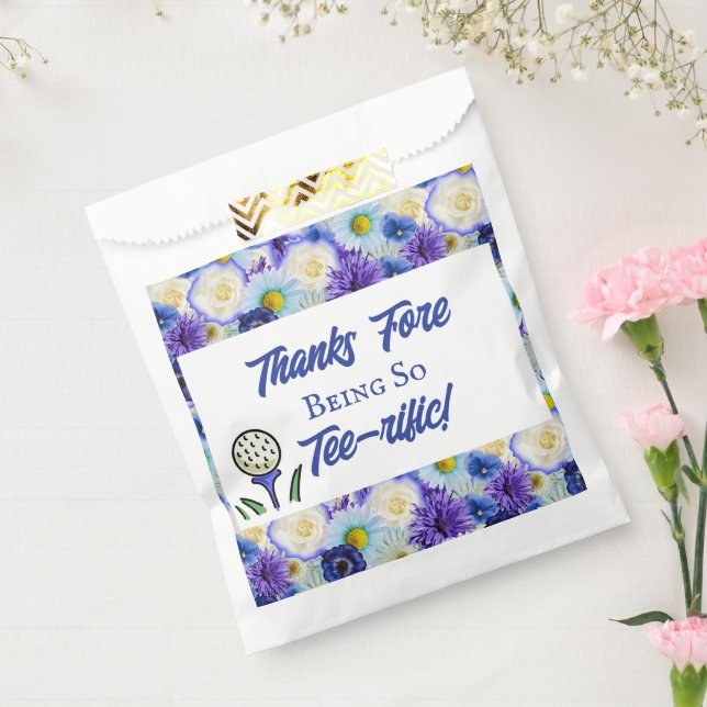 Bachelorette Party Bridal Shower Golf Blue Floral Favour Bags (Sealed)