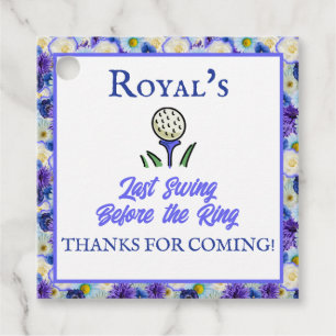 Bachelorette Party Bridal Shower Golf Blue Floral Favour Tags
