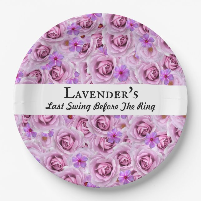 Bachelorette Party, Bridal Shower Golf Lavender  Paper Plate (Front)