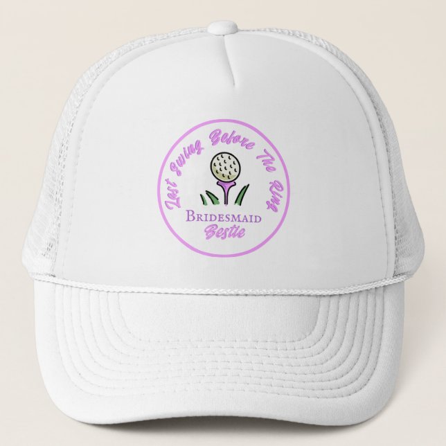 Bachelorette Party, Bridal Shower Lavender Purple Trucker Hat (Front)
