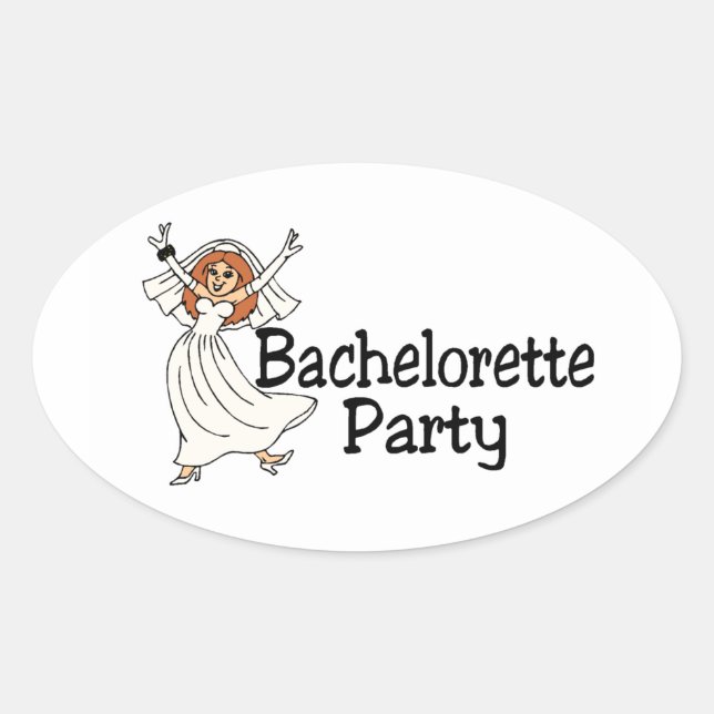 Bachelorette Party Bride Oval Sticker (Front)